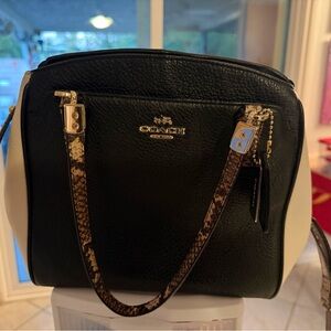 EUC Coach Black and Cream Satchel